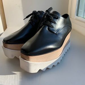 Stella McCartney Elyse black platform shoes sz 35